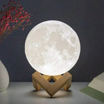 Lampe de Chevet Moderne Tactile Lune Rechargeable