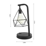 Lampe de Chevet Noire Industrielle Géométrique