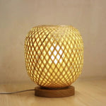 Lampe De Chevet Ronde En Bambou Bois