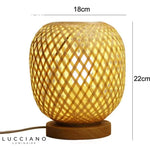 Lampe De Chevet Ronde En Bambou Bois