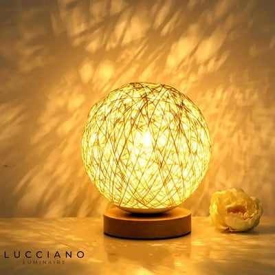 Rattan Moon Bedside Lamp