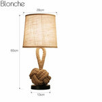 Lampe De Chevet Tissu Et Corde Luminaire Chambre