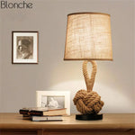 Lampe De Chevet Tissu Et Corde Luminaire Chambre