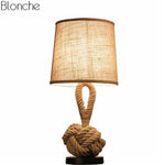 Lampe De Chevet Tissu Et Corde Luminaire Chambre