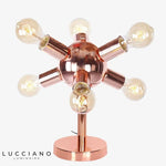 Lampe Design Led Multi-Ampoules Rose Gold 6 Lampes Luminaire Chambre