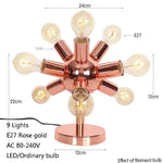 Lampe Design Led Multi-Ampoules Rose Gold Luminaire Chambre