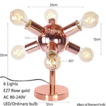 Lampe Design Led Multi-Ampoules Rose Gold Luminaire Chambre