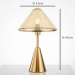 Lampe Design Led Socle Conique Doré Luminaire Chambre