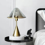 Lampe Design Led Socle Conique Doré Luminaire Chambre