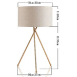 Lampe Design Or Avec Abat-Jour Tissu Luminaire Chambre