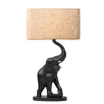 Lampe Éléphant Résine Avec Abat-Jour Beige Luminaire Chambre