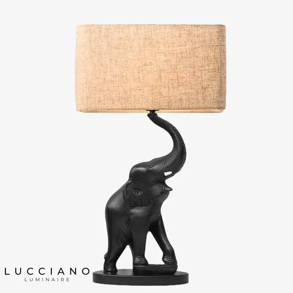 Lampe Éléphant Résine Avec Abat-Jour Luminaire Chambre