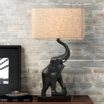 Lampe Éléphant Résine Avec Abat-Jour Luminaire Chambre