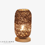 Lampe En Rotin Led Avec Socle Bois Luminaire Chambre