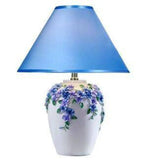 Lampe Florale Moderne Avec Abat-Jour Coloré Bleu Luminaire Chambre