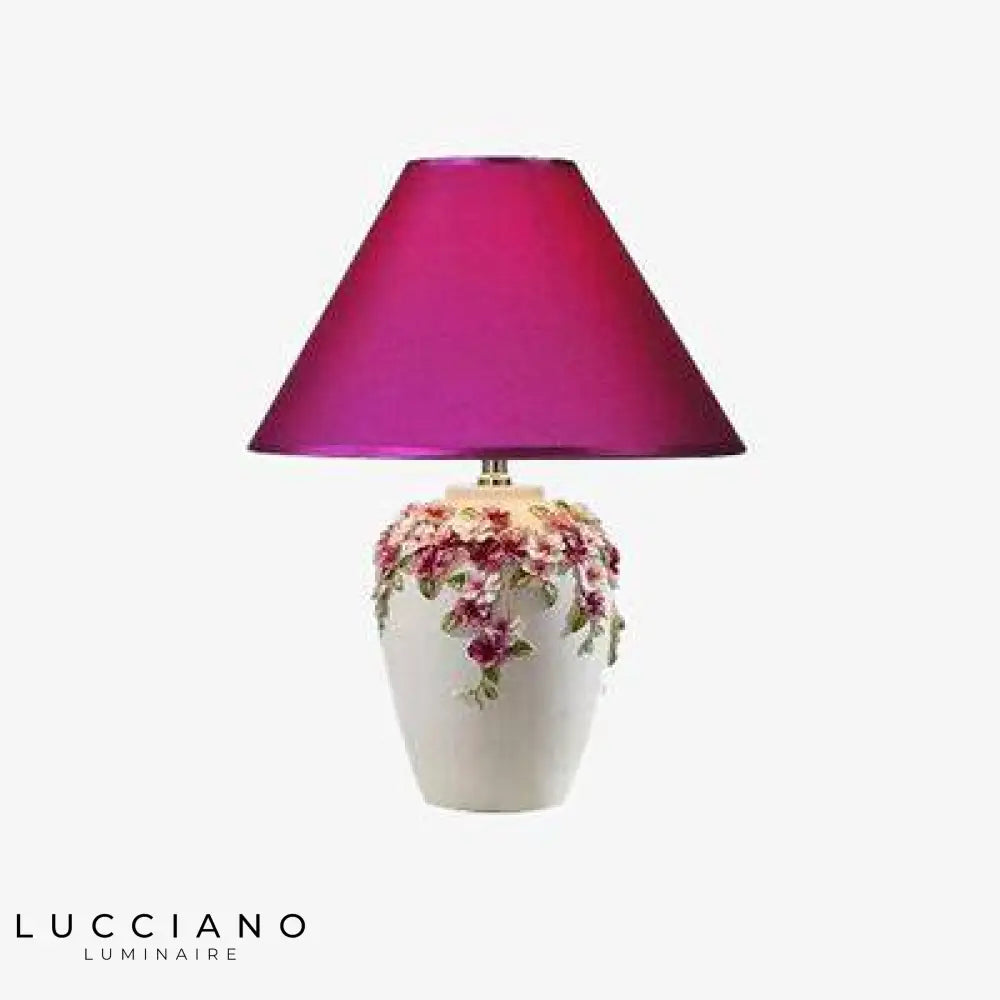 Lampe Florale Moderne Avec Abat-Jour Coloré Rouge Luminaire Chambre