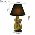 Lampe Guitare Avec Abat-Jour Décoratif Marron / Button Switch Luminaire Chambre