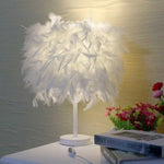 Lampe Led À Plumes Colorées Blanc / 25Cm Luminaire Chambre