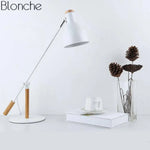 Lampe Led Ajustable Métal Bois Blanc Luminaire Chambre