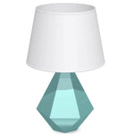 Lampe Led Cristal Abat-Jour Blanc Bleu Luminaire Chambre