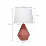 Lampe Led Cristal Abat-Jour Blanc Rose Luminaire Chambre