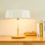 Lampe Led Design Bois Et Abat-Jour Arrondi Luminaire Chambre