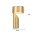 Lampe Led Design Cylindrique Métal Doré Luminaire Chambre