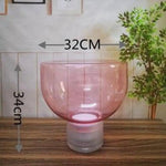 Lampe Led Design En Verre Coloré 32 X 34Cm / Rose Luminaire Chambre