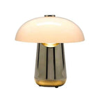 Lampe Led Design Style Champignon Blanc Et Chromé Luminaire Chambre