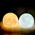 Lampe LED en forme de lune multicolore