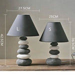 Lampe Led Galets Avec Abat-Jour Gris Luminaire Chambre