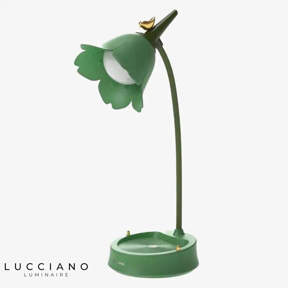 Lampe Led Métal Coloré Fleurs Vert Luminaire Chambre