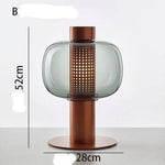 Lampe Led Moderne Abat-Jour Verre Orange Luminaire Doré