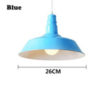 Lampe Led Suspension Abat-Jour Coloré Bleu / Froide Luminaire Chambre