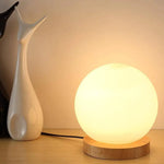 Lampe Moderne Led En Bois Et Verre Luminaire Chambre