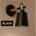 Lampe Murale Led Nordique En Bois Noir Luminaire