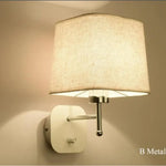 Lampe Murale Led Tissu E27 B Base En Métal Applique Murale Chambre