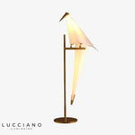 Lampe Oiseau Doré Sur Branche Luminaire Chambre