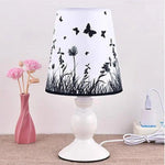 Lampe Papillon Blanche Avec Abat-Jour Fleurs B Luminaire Chambre