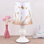 Lampe Papillon Blanche Avec Abat-Jour Fleurs F Luminaire Chambre