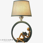 Lampe Sculpture Led Avec Abat-Jour Tissu Luminaire Chambre