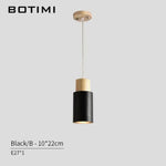 Lampe Suspendue Bois Tube Botimi Noir - B Luminaire Chambre