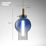 Lampe Suspendue Led Boule En Verre Coloré Bleu Nuit Luminaire Chambre