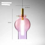 Lampe Suspendue Led Boule En Verre Coloré Rose Luminaire Chambre