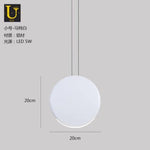 Lampe Suspendue Ronde En Aluminium Led Blanc - 20Cm Luminaire Chambre