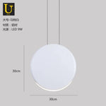 Lampe Suspendue Ronde En Aluminium Led Blanc - 30Cm Luminaire Chambre