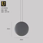 Lampe Suspendue Ronde En Aluminium Led Gris - 20Cm Luminaire Chambre