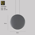 Lampe Suspendue Ronde En Aluminium Led Gris - 30Cm Luminaire Chambre