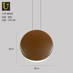 Lampe Suspendue Ronde En Aluminium Led Marron - 30Cm Luminaire Chambre