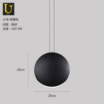 Lampe Suspendue Ronde En Aluminium Led Noir - 20Cm Luminaire Chambre